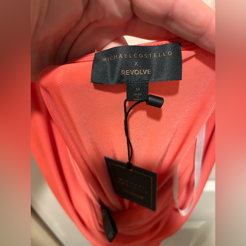 NWT Michael Costello x Revolve Izzy Mini Dress in Coral , size M - Picture 9 of 11